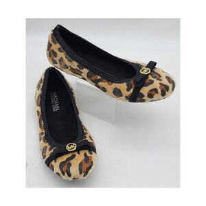 Michael Kors Girl's Size 2 "Rover Lux" Faux Cheetah Print Ballet Flats